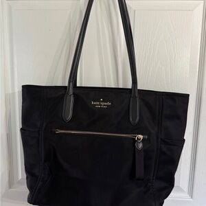 Kate Spade Black Nylon Tote with Leather Trim